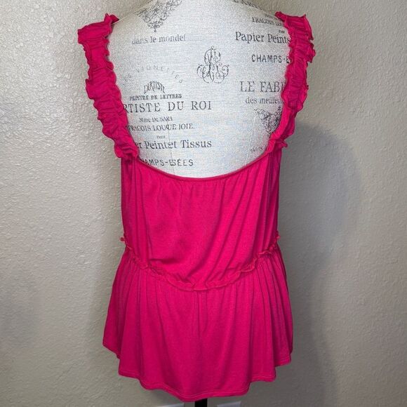 Harper 241 Women's Fuchsia Pink Sleeveless Peplum Top Large - Picture 5 of 11